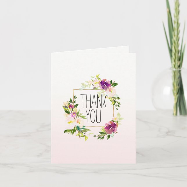 Burgundy Pink Floral Card (Front)