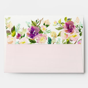Burgundy Pink Floral Envelope