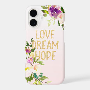 Burgundy Pink Floral Love Dream Hope