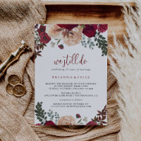 Burgundy Pink Floral We Still Do Vow Renewal  