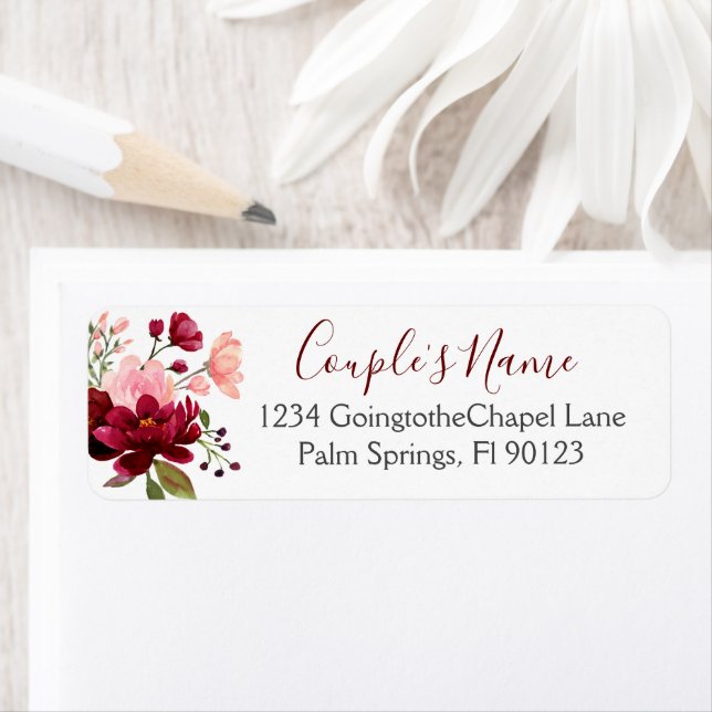 Burgundy Pink Floral Wedding Return (Insitu)