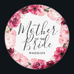 Burgundy & Pink Floral Wreath Mother of the Bride Magnet<br><div class="desc">Chic Burgundy Green & Blush Pink Watercolor Floral Wreath Wedding Monogram Summer or Spring Flowers with Watercolor greenery,  Modern and Script fonts,  and elegant floral design. Trendy and Chic Wedding Mother of the Bride magnet! ~ Check my shop to see the entire wedding suite for this design!</div>