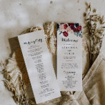 Burgundy Pink Navy Floral Calligraphy Wedding  Programme<br><div class="desc">This burgundy pink navy floral calligraphy wedding program is perfect for a rustic wedding. The design features watercolor pink,  blush,  navy,  blue and burgundy peonies,  roses with green foliage neatly assembled into elegant bouquets.</div>