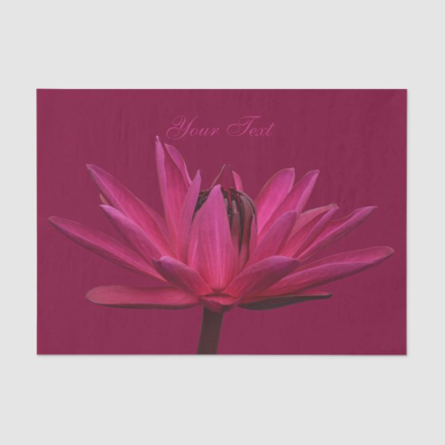Burgundy Pink Water Lily Tissue Paper (Front)
