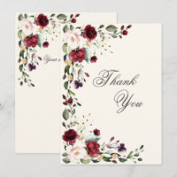 Burgundy Pink Watercolor Floral 