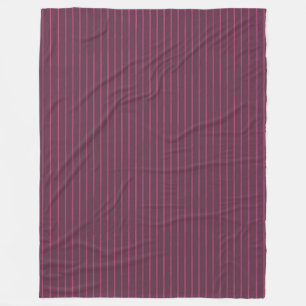 Burgundy pinstripes fleece blanket