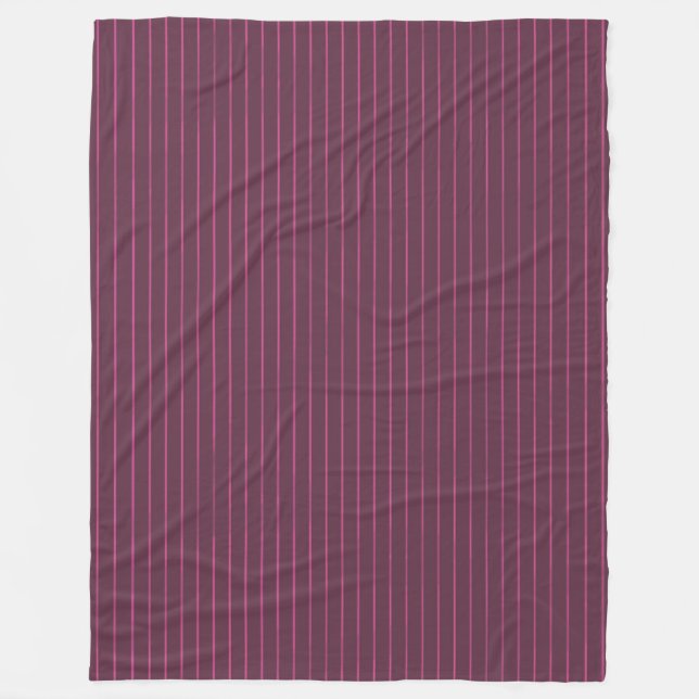 Burgundy pinstripes fleece blanket (Front)