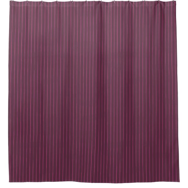 Burgundy pinstripes shower curtain (Front)