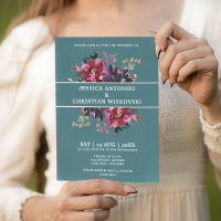 Burgundy Plum Floral Smoke Green Wedding