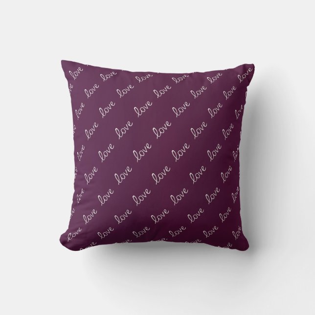 Burgundy Plum ‘Love’  Cushion (Front)