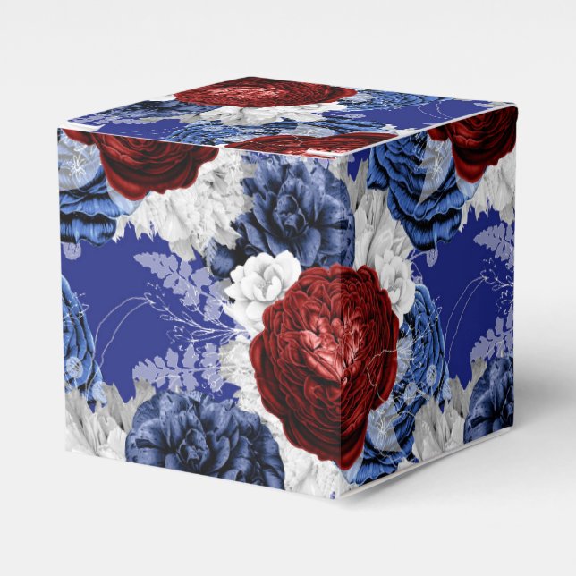 Burgundy Plum Red Wine Watercolor Swash Favour Box (Front Side)