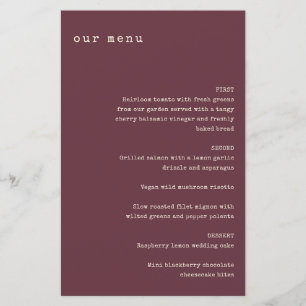 Burgundy Plum Typewriter Minimalist Winter Wedding