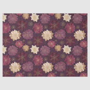 Burgundy Poinsettia Christmas Pattern (3) Tissue Paper