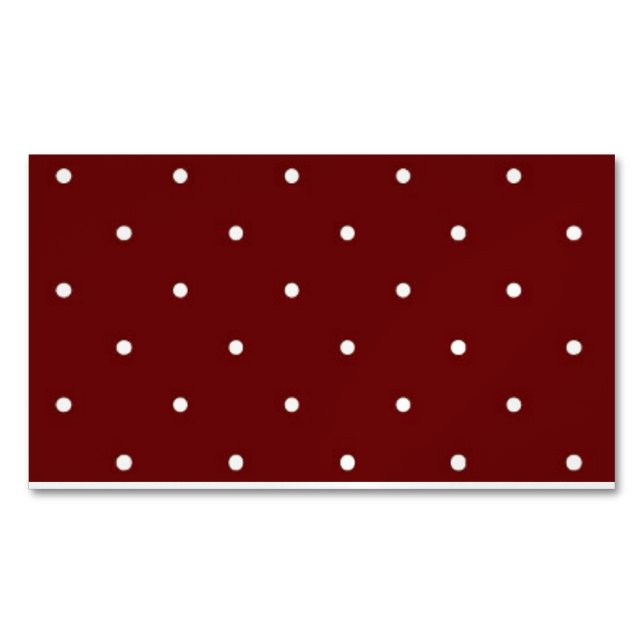 Burgundy Polka Dot Business Card (Front)