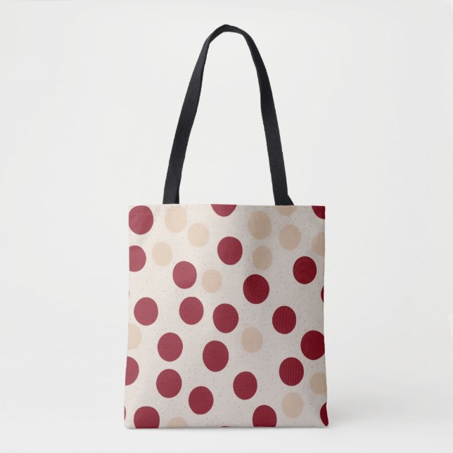 Burgundy Polka Dot Tote Bag (Front)