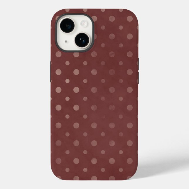 Burgundy Polka Dots Phone Case (Back)