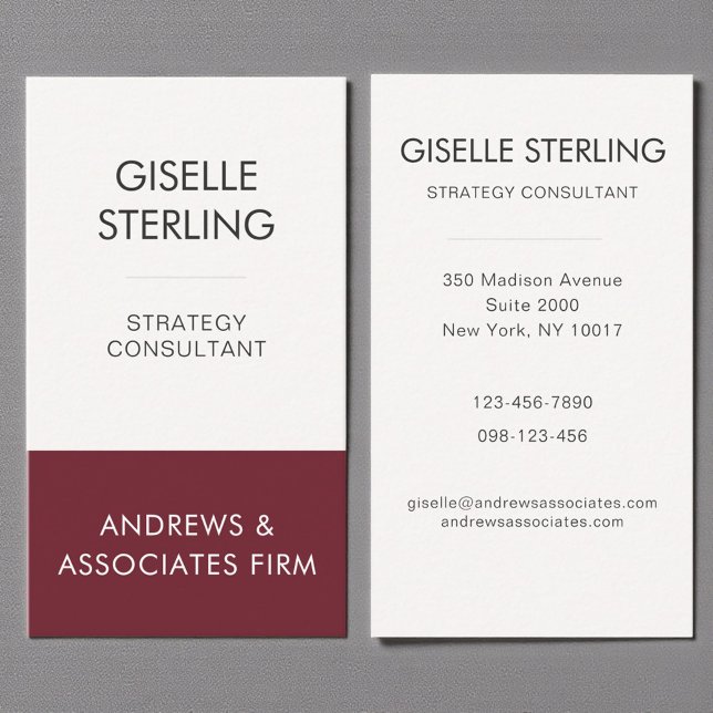 Burgundy Professional Corporate Modern Elegant Business Card (Creator Uploaded)