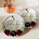 Burgundy Pumpkin Fall Paper Plates<br><div class="desc">These paper plates are perfect for any event! Easily edit the names!</div>