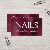 Burgundy Purple Brushed Metal Nail Salon