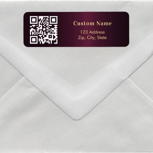 Burgundy QR code business return address