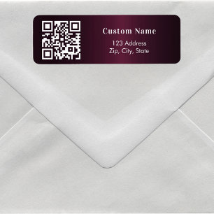 Burgundy QR code business return address