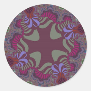 Burgundy Rainbow Cross Classic Round Sticker