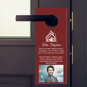 Burgundy Real Estate Company Advertising Realtor Door Hanger
