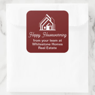 Burgundy Realtor Custom Real Estate Company Square Sticker