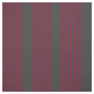 Burgundy red and charcoal five stripe pattern fabric