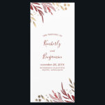 Burgundy Red and Gold Elegant Wedding Programs Programme<br><div class="desc">Burgundy red and faux gold foil leaves elegant wedding programs</div>
