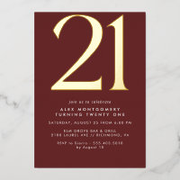 Burgundy Red and Gold | Luxe Maroon 21st Birthday