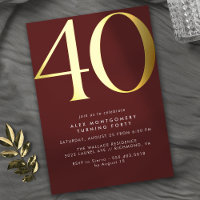Burgundy Red and Gold | Modern Luxe 40th Birthday
