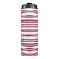 Burgundy red and white five stripe pattern