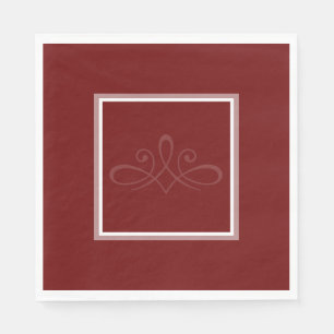 Burgundy red and white  napkins