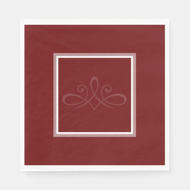 Burgundy red and white  napkins (Front)