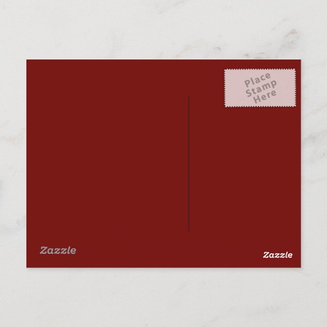 Burgundy Red background on a postcard (Back)