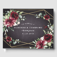 Burgundy Red Black and Gold Floral Elegant Wedding
