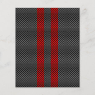 Burgundy Red Carbon Fibre Style Racing Stripes Flyer