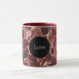 Burgundy Red Chic Abstract Mug