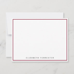 Burgundy Red Classic Single Border Card