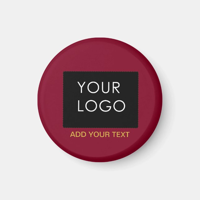 Burgundy Red Customisable Business Add Your Logo   Magnet (Front)