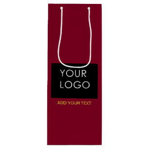 Burgundy Red Customisable Business Add Your Logo Wine Gift Bag