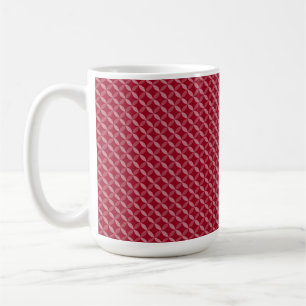 BURGUNDY RED DIAMOND FLORAL PATTERN COFFEE MUG