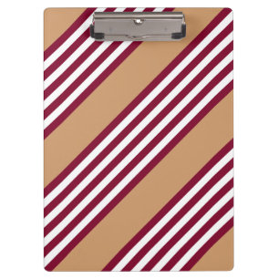 Burgundy red five stripes pattern clipboard