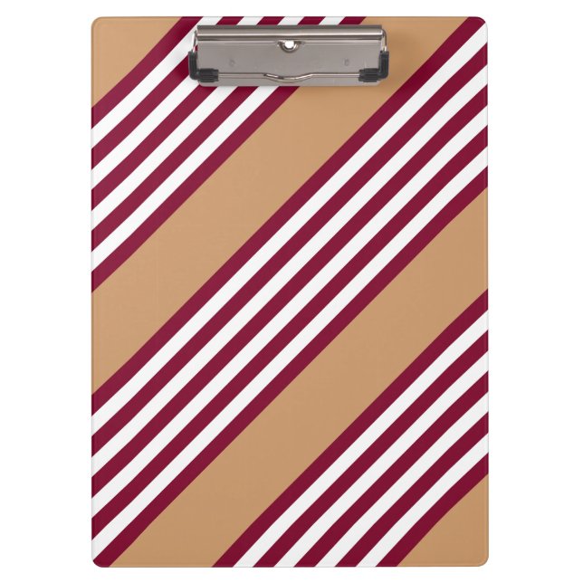 Burgundy red five stripes pattern clipboard (Front)