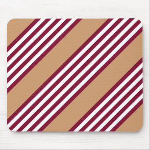 Burgundy red five stripes pattern mouse pad