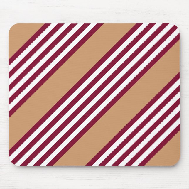 Burgundy red five stripes pattern mouse pad (Front)