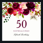Burgundy Red Floral Boho 50th Birthday Party Poster<br><div class="desc">Burgundy Red Floral Boho 50th Birthday Party Poster

See matching collection in Niche and Nest Store</div>