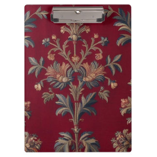Burgundy red floral embroidery bag clipboard