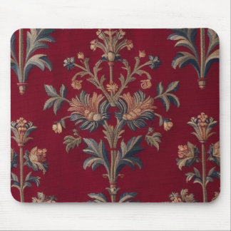 Burgundy red floral embroidery bag mouse pad